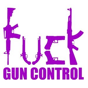Purple 6Wx5.2H FUCK GUN CONTROL Premium permanent vinyl decal